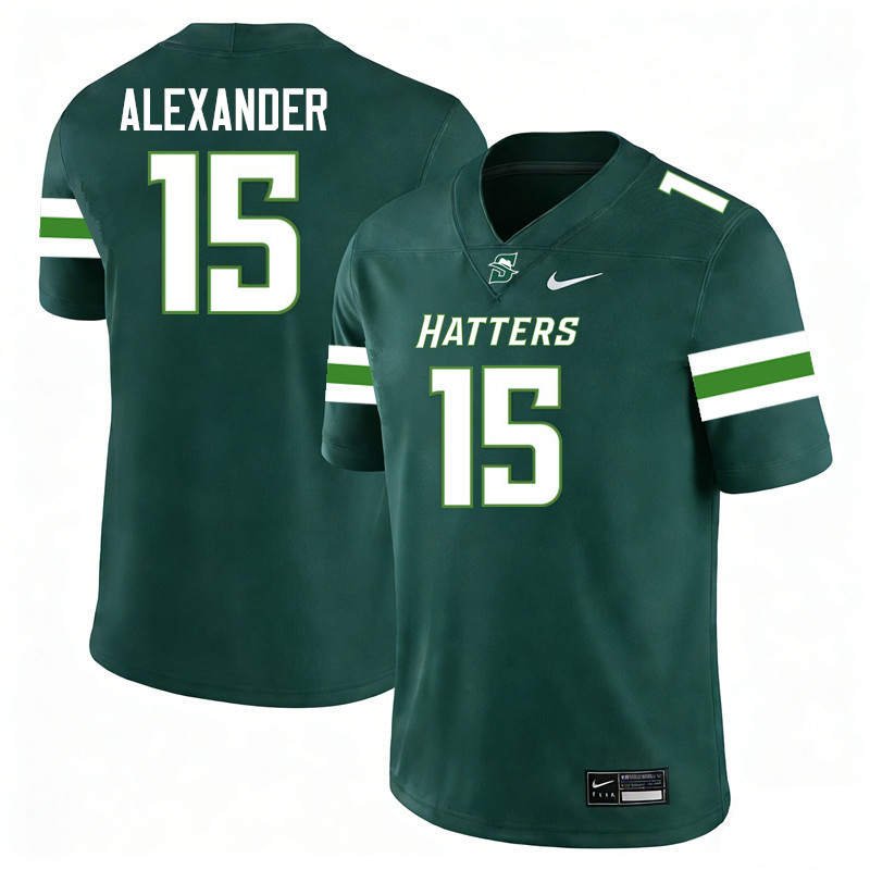 Stetson Hatters #15 Kael Alexander College Football Jerseys,Uniforms-Green